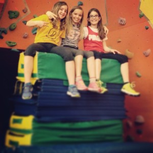 Some of the hooligans having fun building towers and bouldering after class!